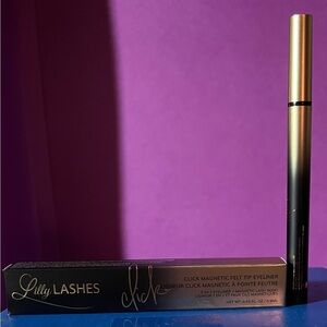 Lilly Lashes Click Magnetic Felt Tip Eyeliner - Ultra Black (NIB)